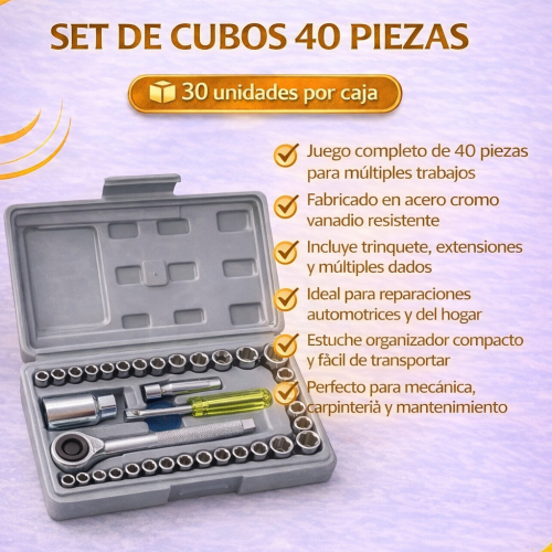 🛠️ SET DE HERRAMIENTAS PREMIUM DE 40 PIEZAS 🛠️